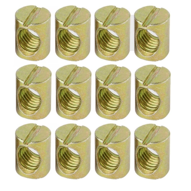 NACX M8 x 15mm Slotted Barrel Nuts Cross Dowel Slotted Nuts, 30Pcs - Image 1